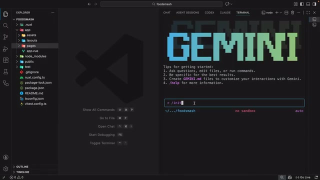 Using slash command to generate GEMINI.md