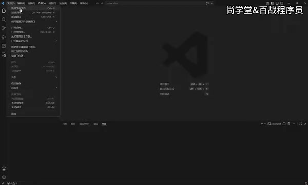 VS Code initial interface