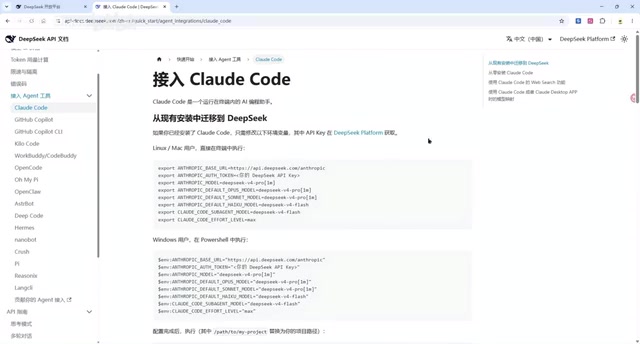 DeepSeek接口文档中不支持Codex