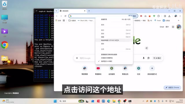Web interface after successful launch