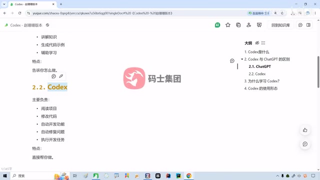 Codex's working mode