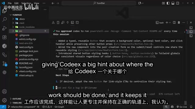 Manually adding file context via @ to make Codex more focused