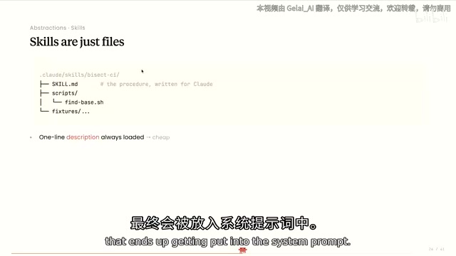 The description enters the system prompt, and Claude can load the full skill.md