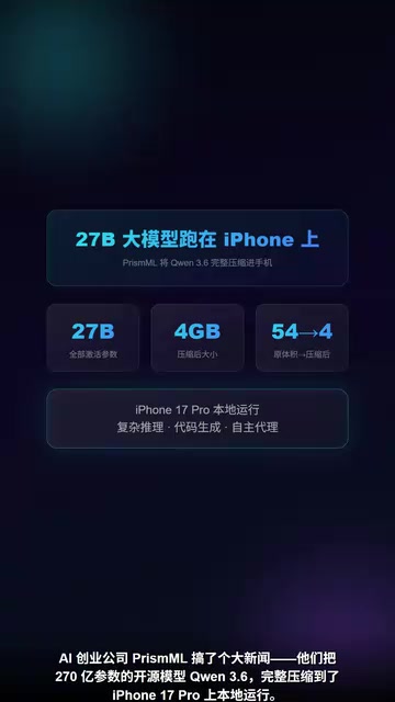 270亿参数大模型压进iPhone?端侧AI全参数运行技术解析