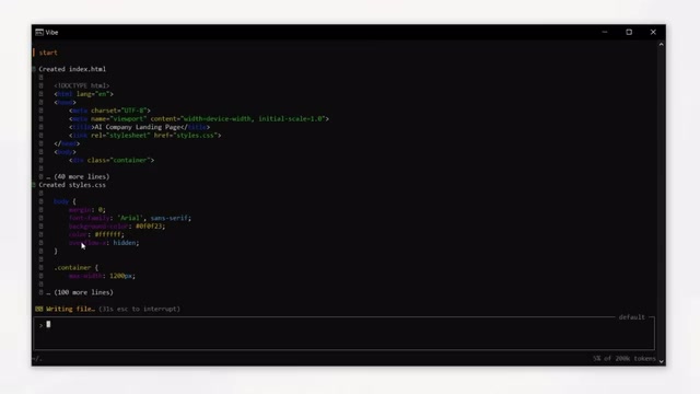 Generated frontend page code and results