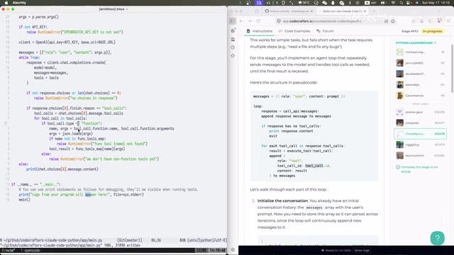 Tool Call handling in code implementation