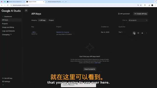 API Key Creation Page