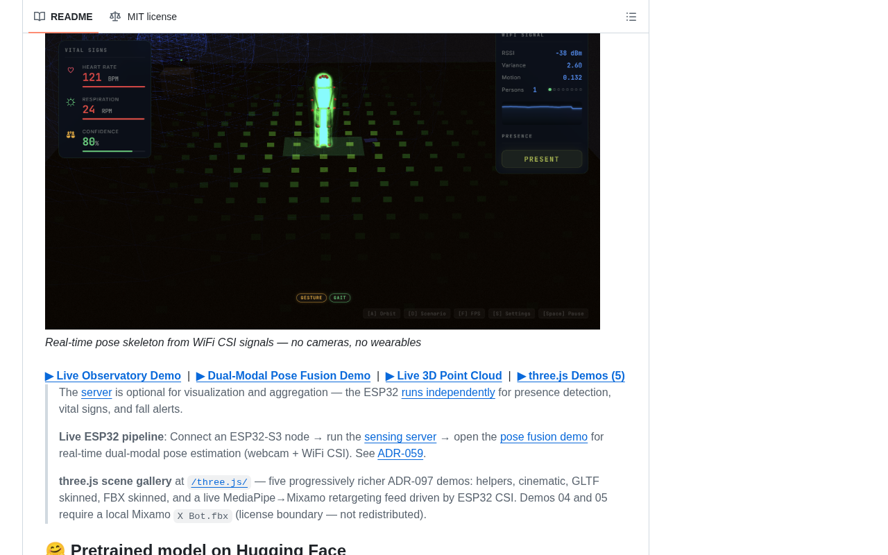 github source: ruvnet/RuView: π RuView turns commodity WiFi signals into real-time spatial intelligence, vital sign