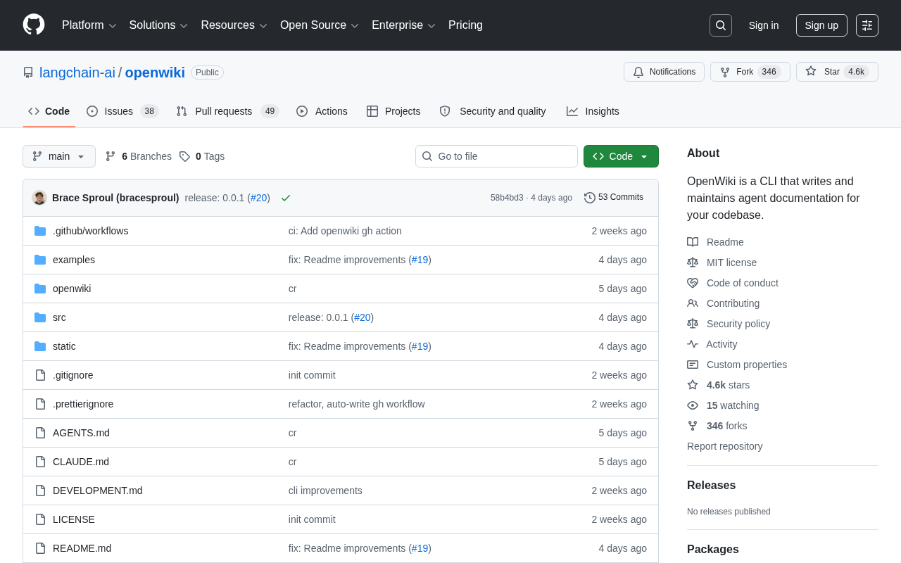 OpenWiki:自动为代码库生成AI智能体文档的CLI工具