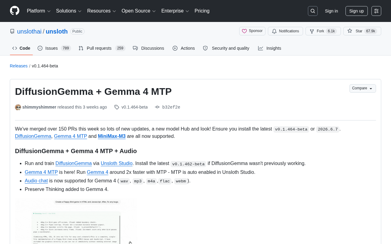 Unsloth重磅更新:支持DiffusionGemma与Gemma 4 MTP,推理速度提升2倍