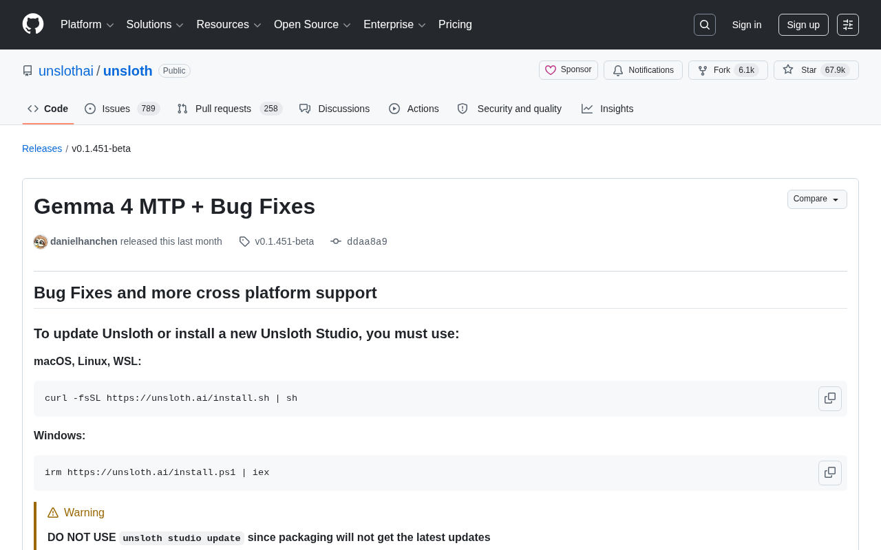 Unsloth v0.1.45发布:Gemma 4 MTP加速、全平台修复与Studio全面升级