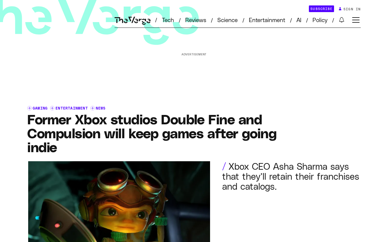 微软剥离四家Xbox工作室:Double Fine等两家保留IP独立运营