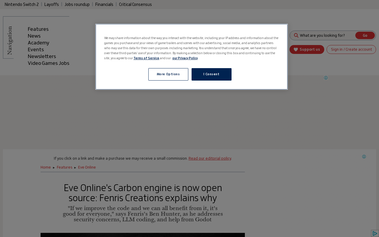 EVE Online核心引擎Carbon开源:二十年MMO技术栈走向开放