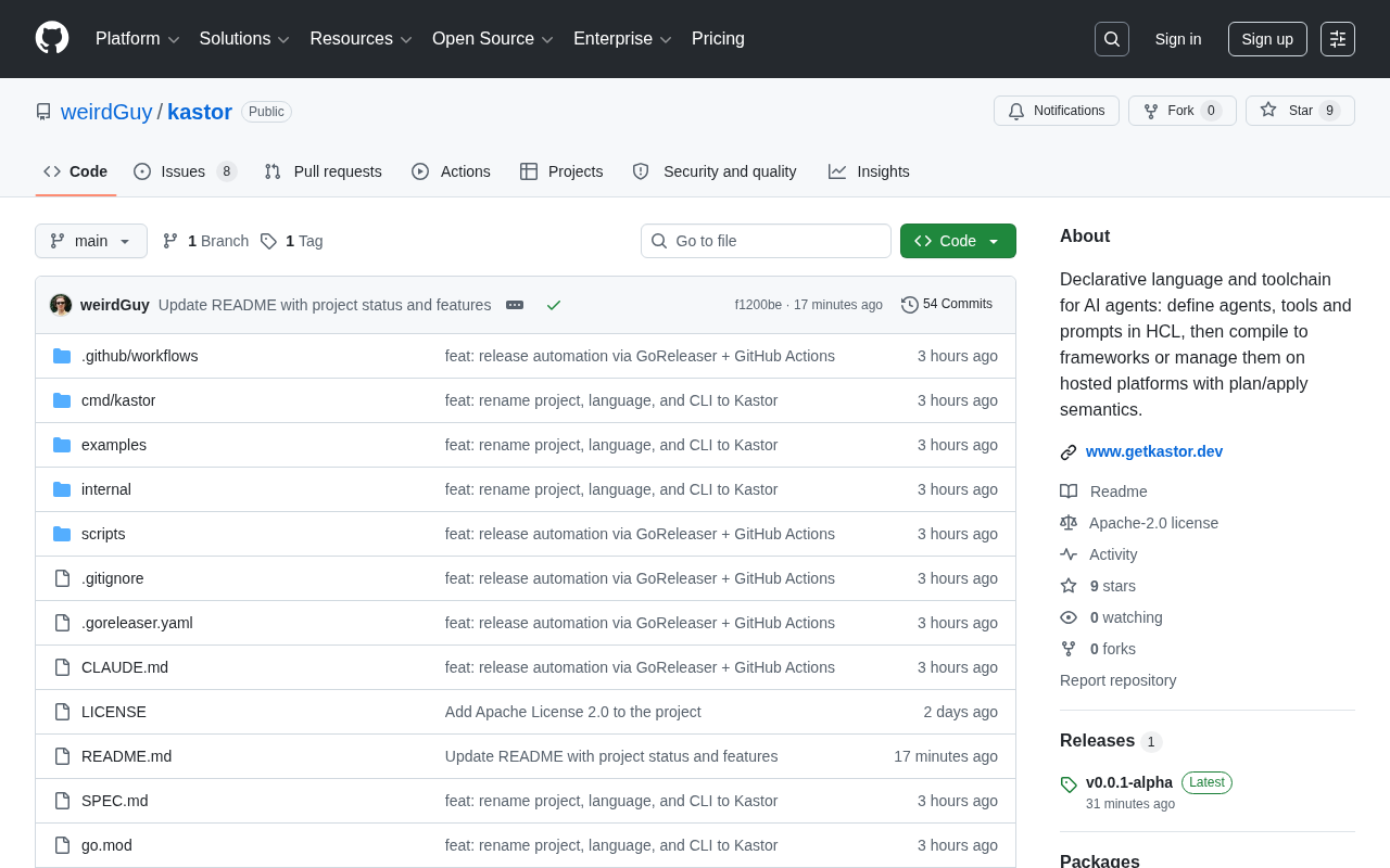 Kastor: A New Approach to Managing AI Agents with Declarative Specs