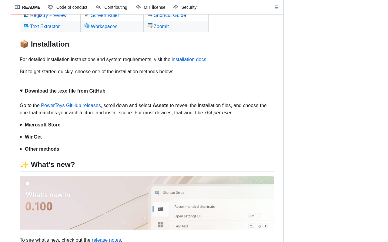 github source: microsoft/PowerToys: Microsoft PowerToys is a collection of utilities that supercharge productivity