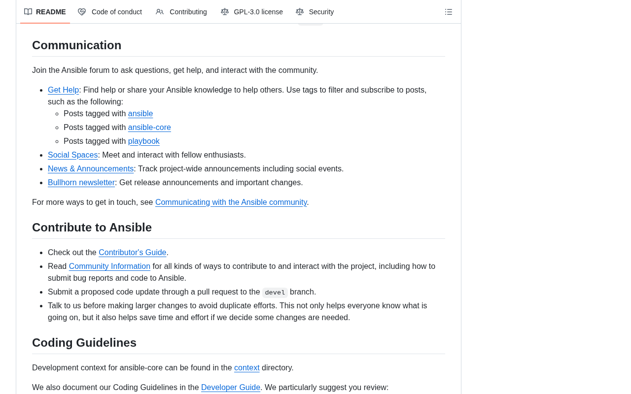 github source: ansible/ansible: Ansible is a radically simple IT automation platform that makes your applications a