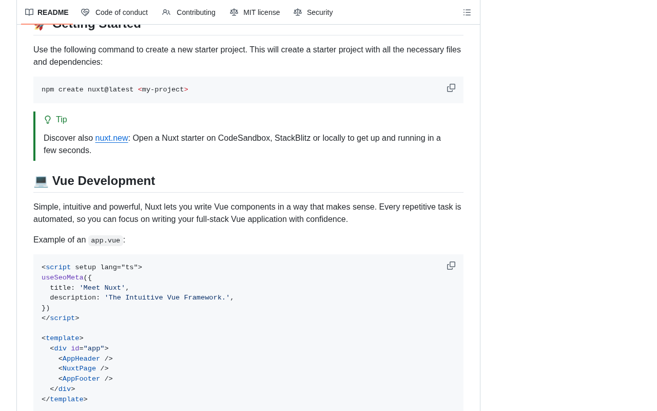 github source: nuxt/nuxt: the full-stack Vue framework