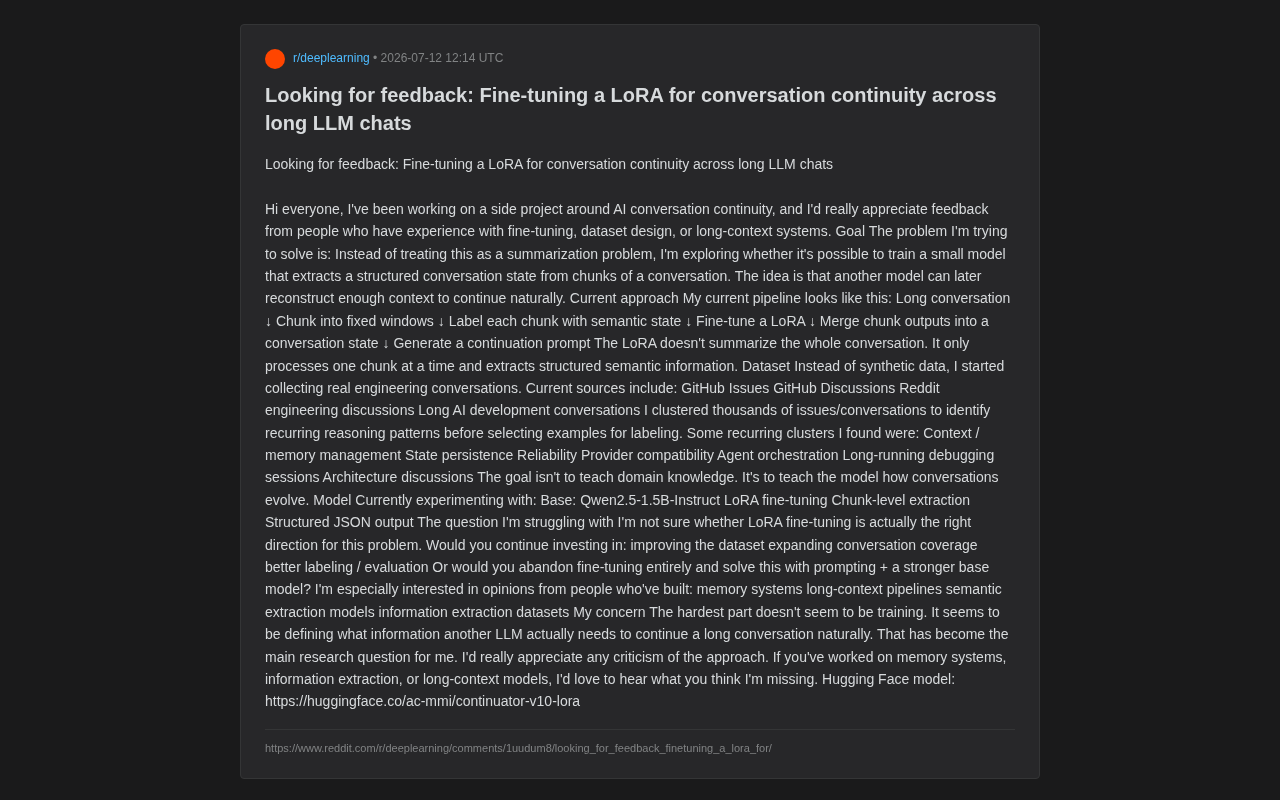 LoRA微调还是提示工程?解决LLM长对话记忆的两条路