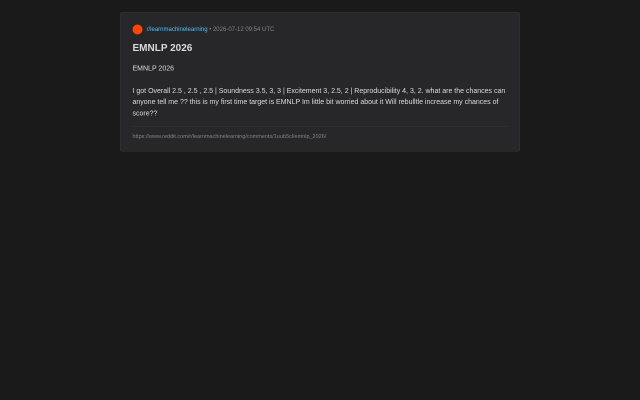 EMNLP投稿Overall 2.5分能被接收吗?评审评分详解