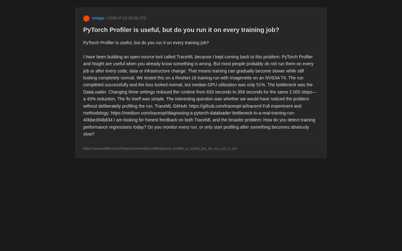 Is Your Training Job Quietly Slowing Down? TraceML Exposes PyTorch's Hidden Performance Bottlenecks