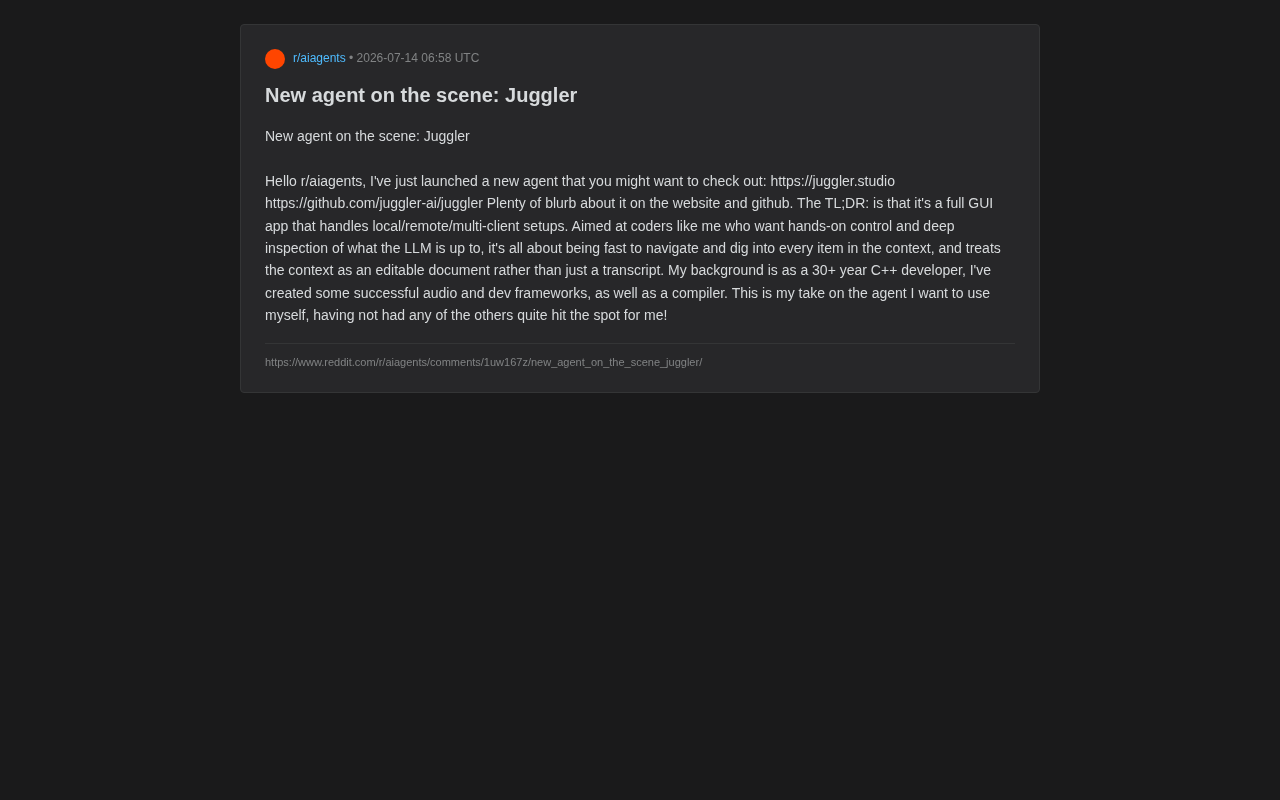 Juggler:专为程序员打造的AI编程代理,上下文可编辑掌控