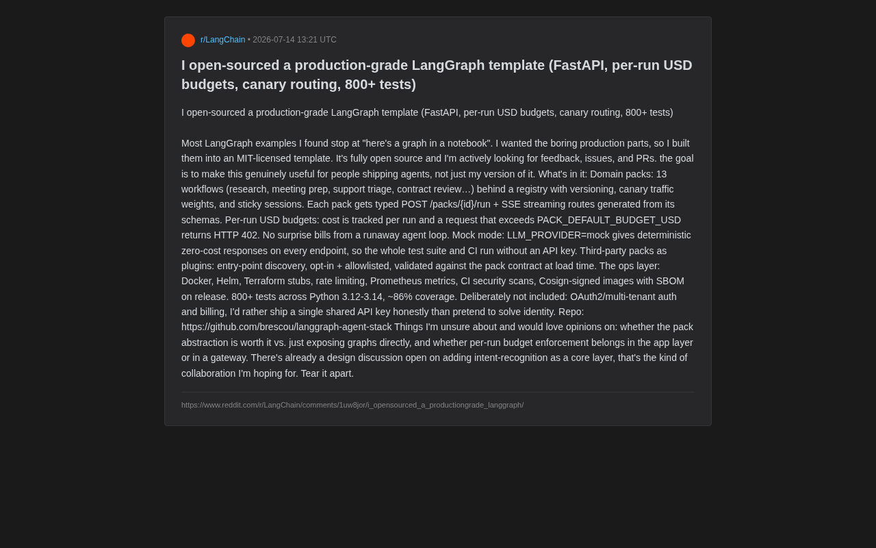 LangGraph Production Template in Practice: A Complete Guide to Budget Control and Canary Routing