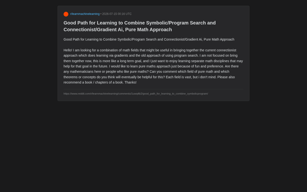 Symbolic AI and Neural Networks: A Systematic Learning Path and Core Mathematical Tools