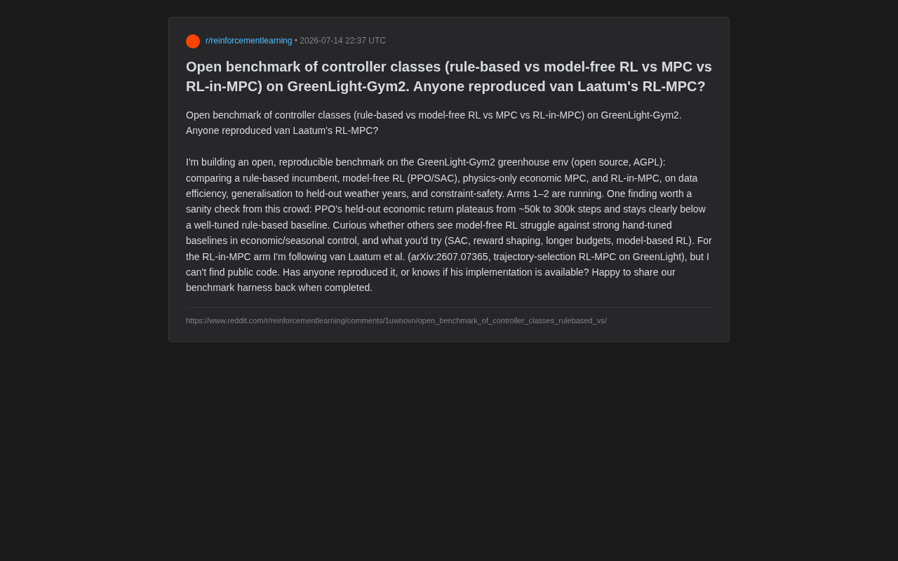 Greenhouse Controller Showdown: Why Reinforcement Learning Lost to a Rule-Based Baseline