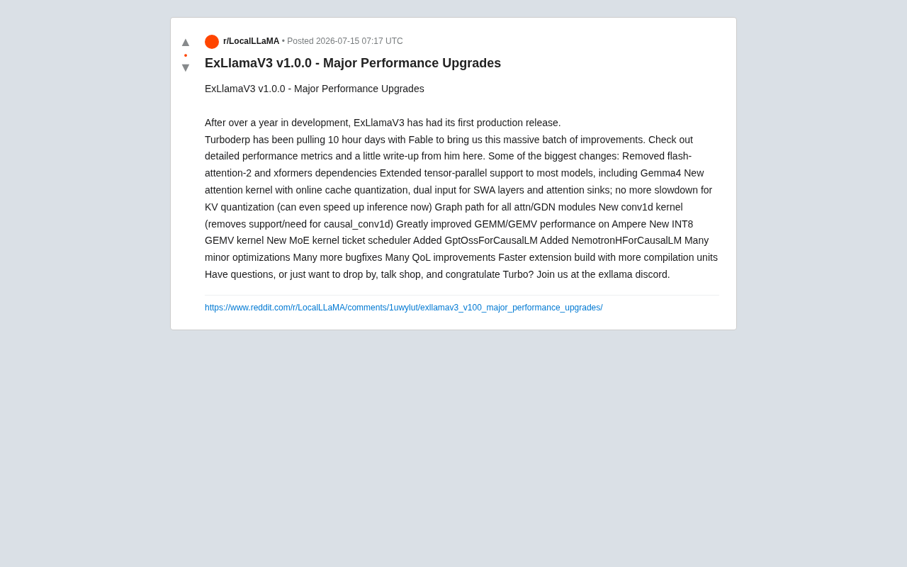 ExLlamaV3 v1.0.0 Official Release: Faster Inference, Lossless KV Quantization, and Streamlined Dependencies