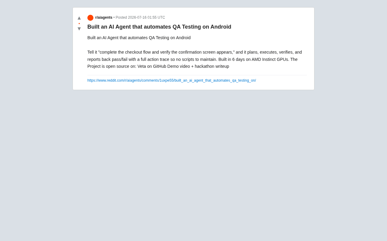 6-Day Open Source AI Agent: Natural Language-Driven Android Automation Testing