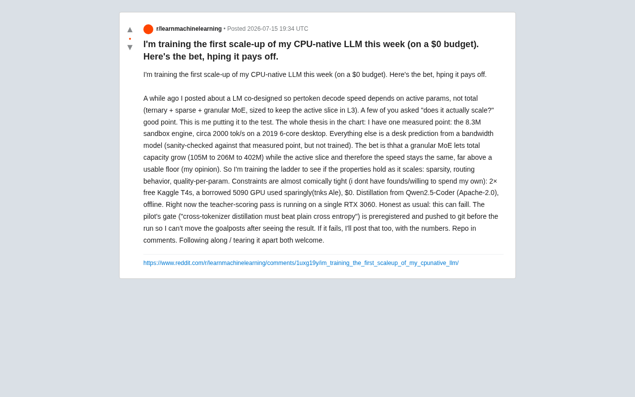 Training a CPU-Native LLM on Zero Budget: The Architectural Gamble of Ternary Quantization × Sparse MoE