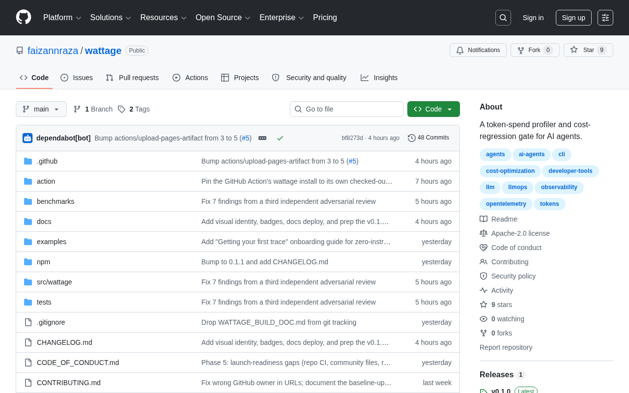 Wattage: An AI Agent Token Cost Profiling and Regression Protection Tool