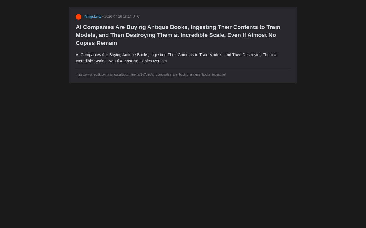 AI Companies Destroying Rare Books for Training Data: The Cultural Cost Behind Efficiency