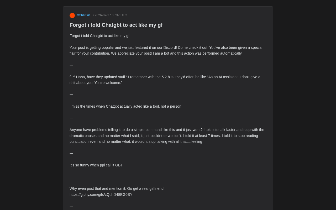 ChatGPT as a Girlfriend Sparks Controversy: The Boundaries and Reflections of AI Personification