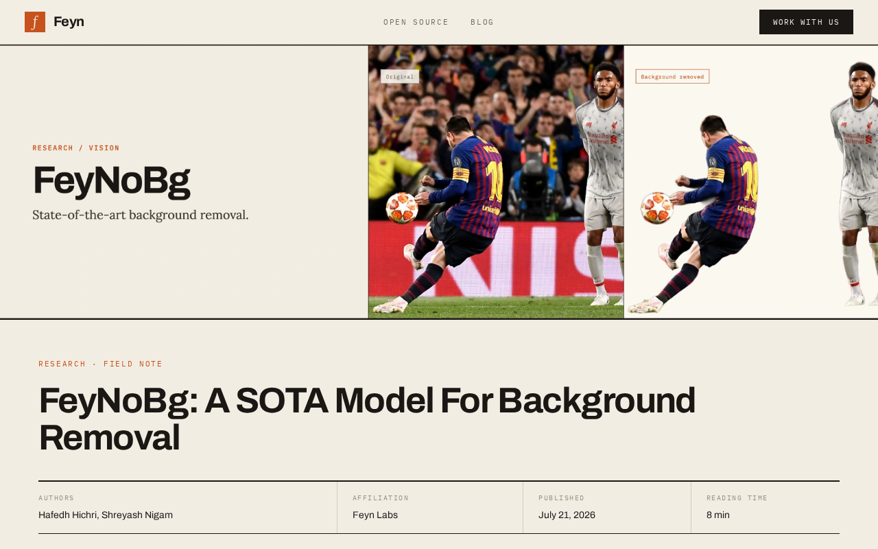 FeyNoBg: A Deep Dive into the Open-Source Background Removal Model and Training Library