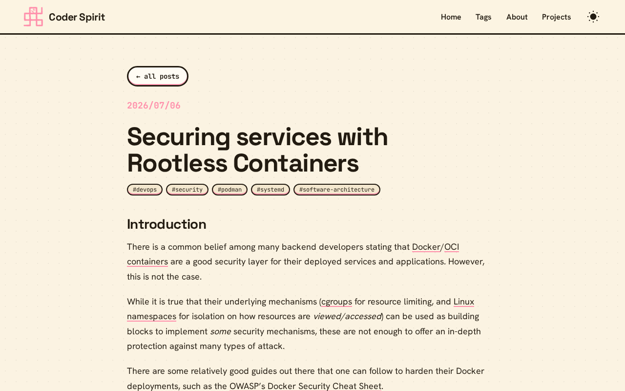 Rootless Containers: A Practical Guide to More Secure Service Deployment