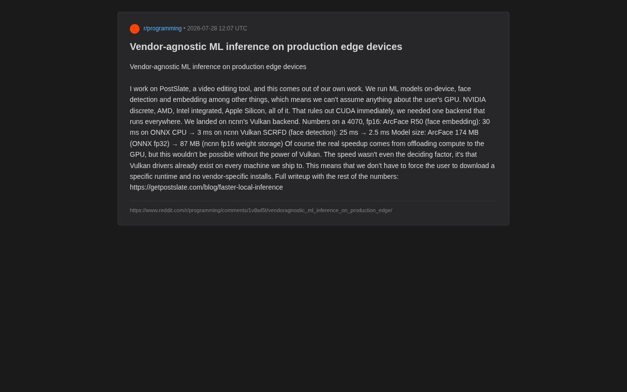 ncnn Vulkan Cross-Platform Edge Inference in Practice: Solving the GPU Fragmentation Deployment Challenge