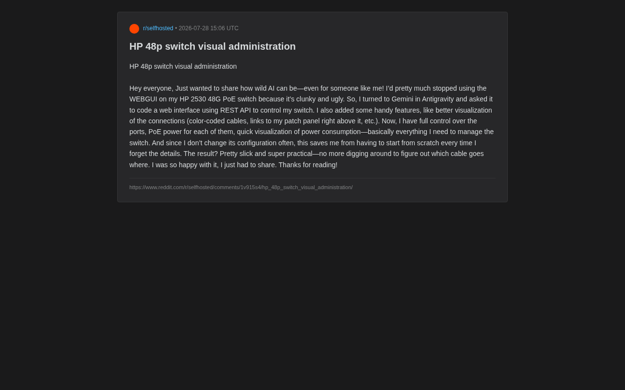 Building a Custom Switch Management Interface with Gemini: AI-Powered Network Operations in Practice