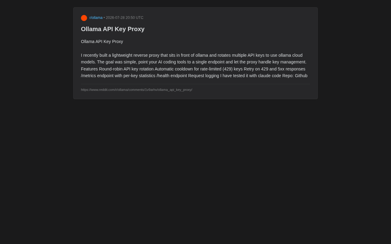 Ollama API Key Proxy: Multi-Key Rotation to Solve Rate Limiting Issues