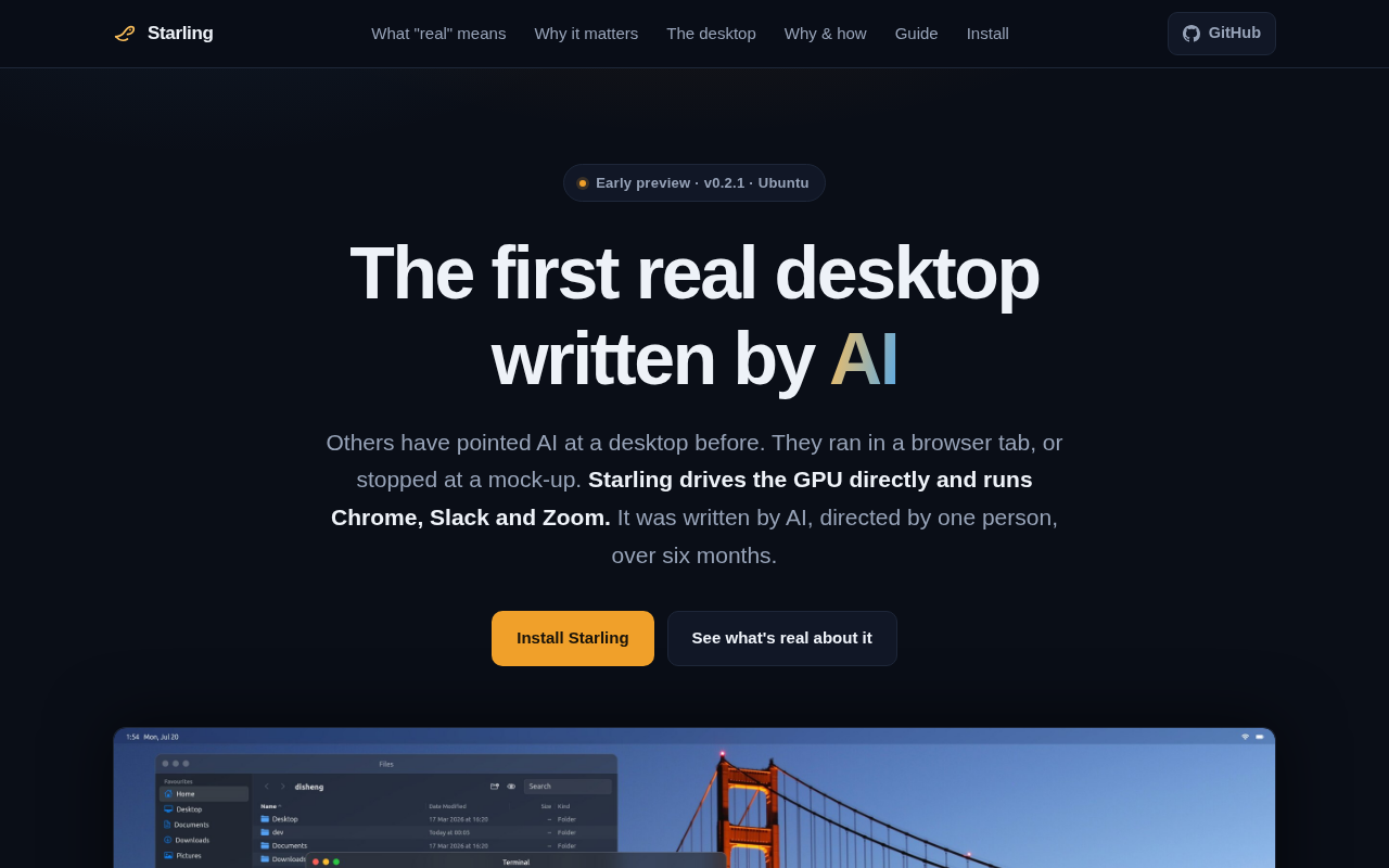 Starling项目解析:AI能否独立编写完整桌面系统
