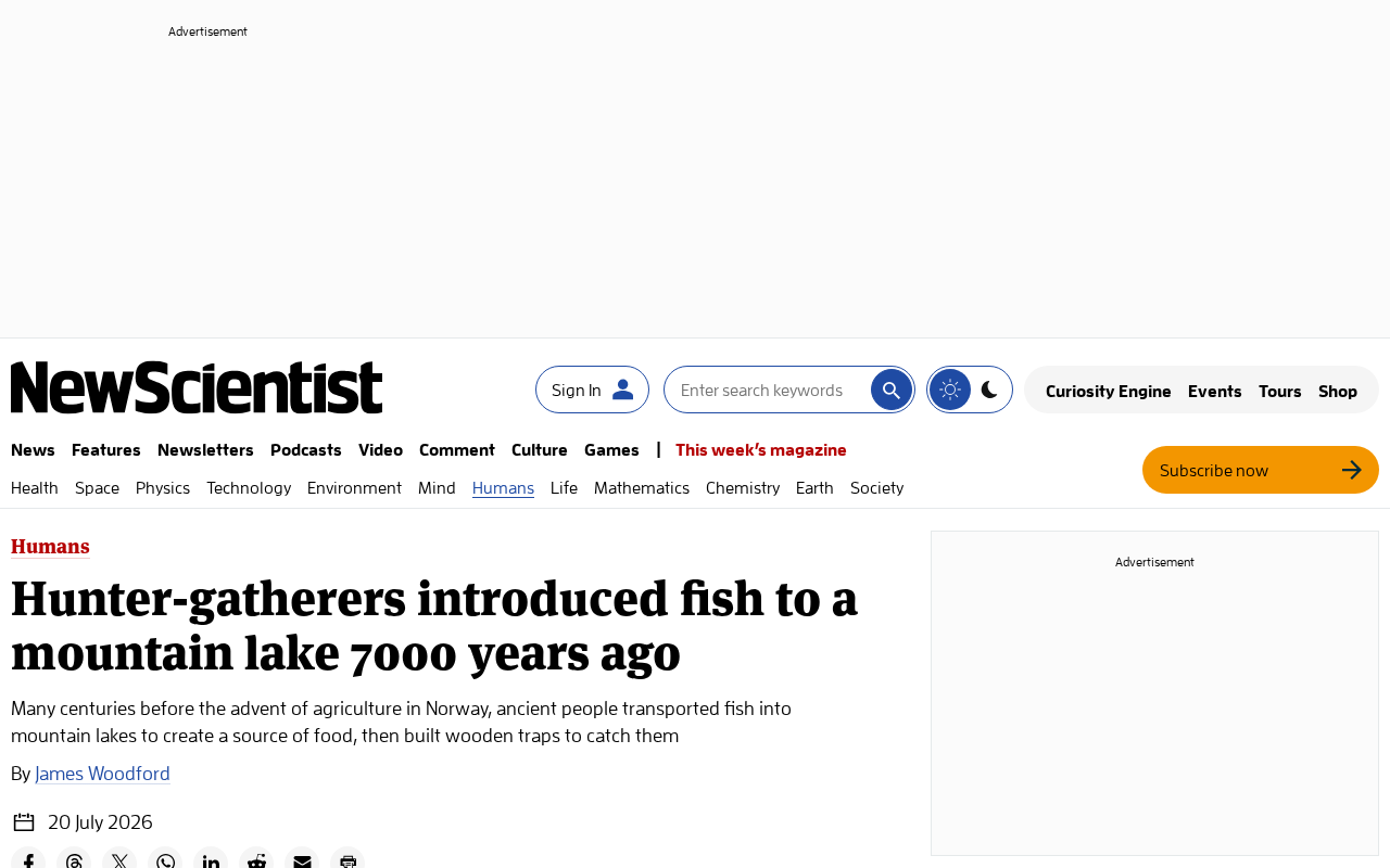 7000年前狩猎采集者已向高山湖泊引入鱼类