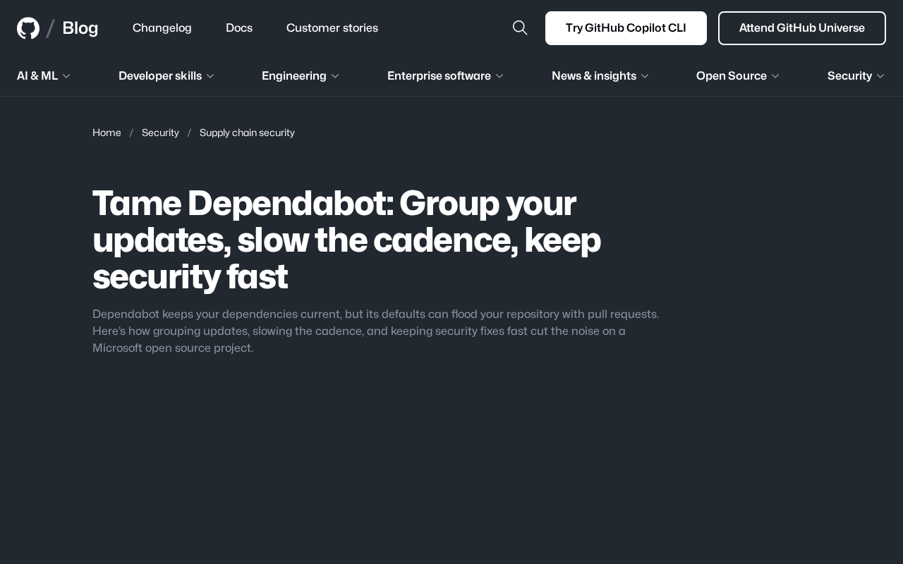 驯服Dependabot:批量更新降噪不降安全的三条策略