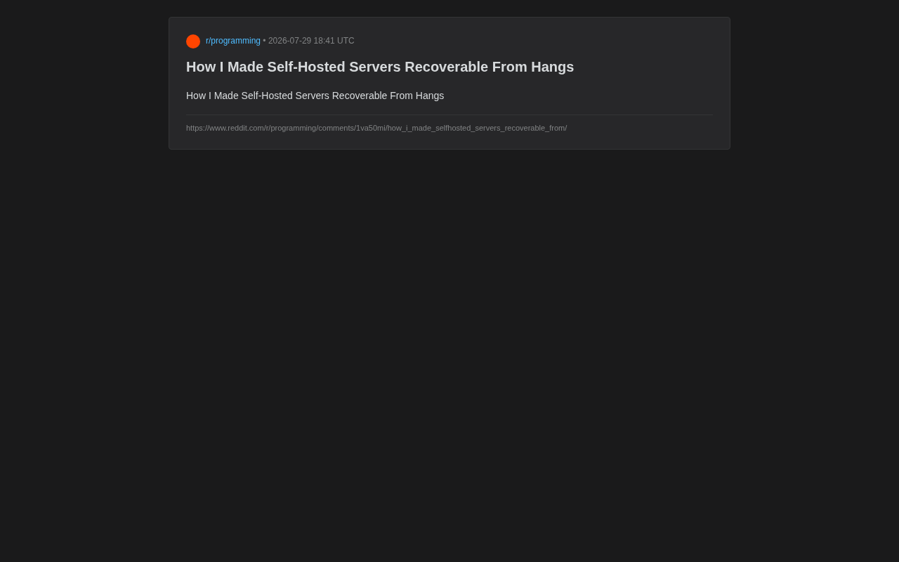 Practical Guide to Auto-Recovery from Self-Hosted Server Hangs: From Watchdog to Out-of-Band Management