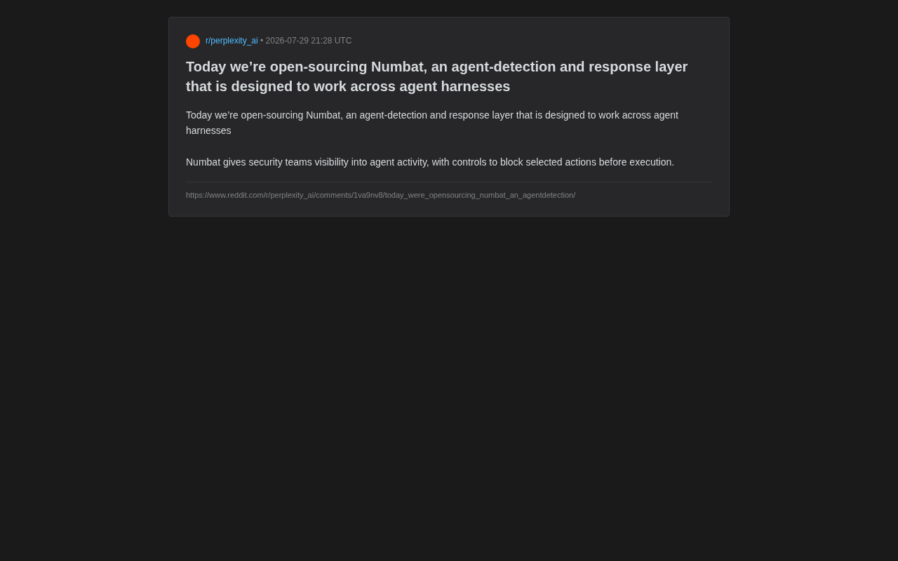 Numbat Open Source: A Cross-Framework AI Agent Security Detection and Response Solution Explained