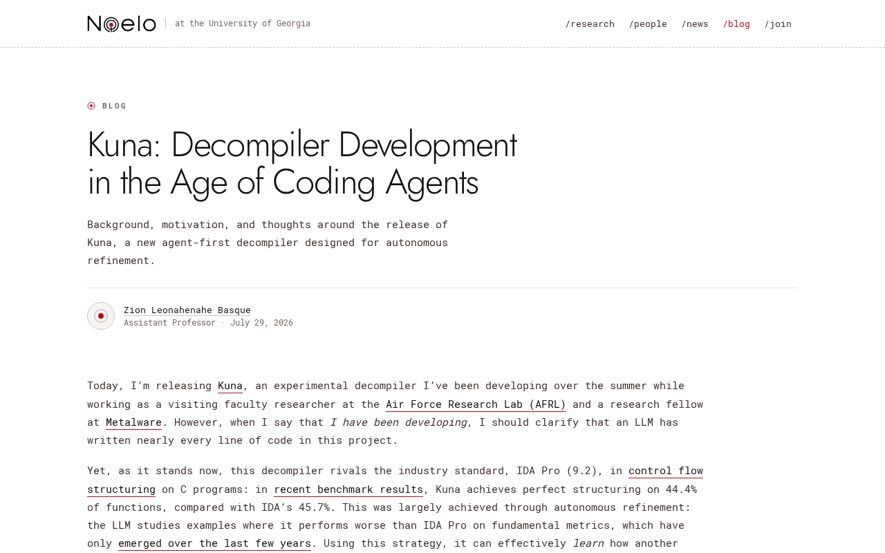 AI Coding Agents Developing Decompilers: Lessons and Insights from the Kuna Project