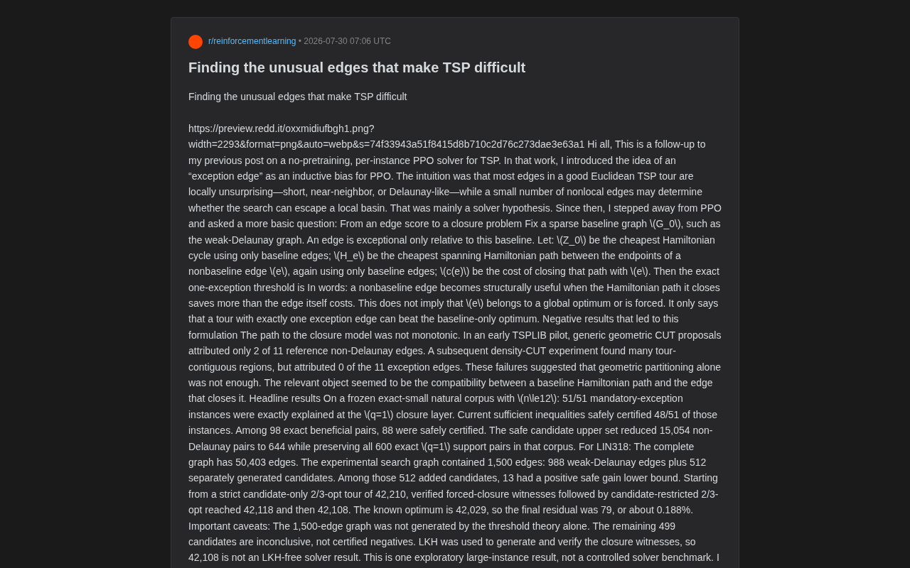破解TSP难题:识别关键"例外边"的闭合理论