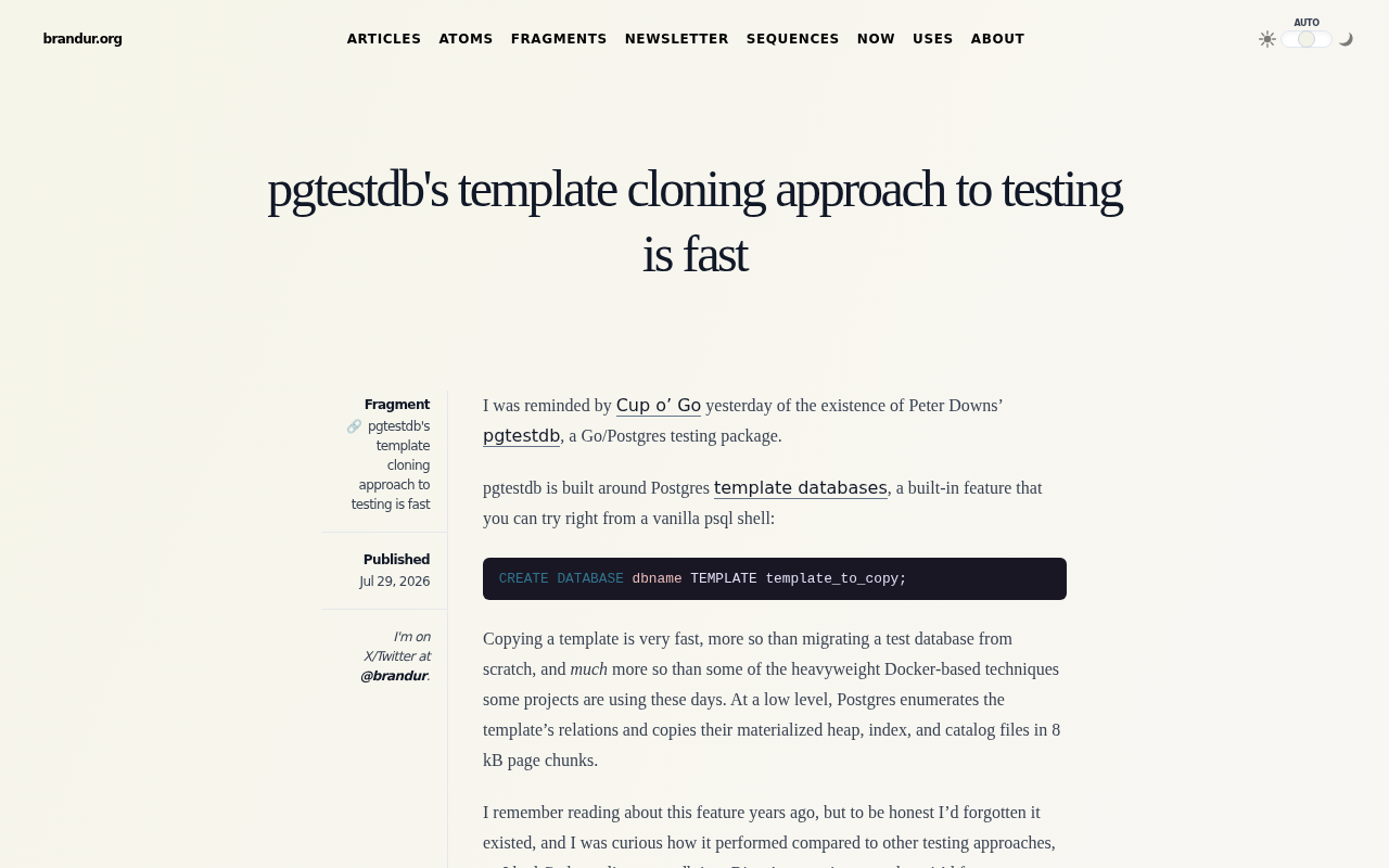 pgtestdb:用PostgreSQL模板克隆加速数据库测试