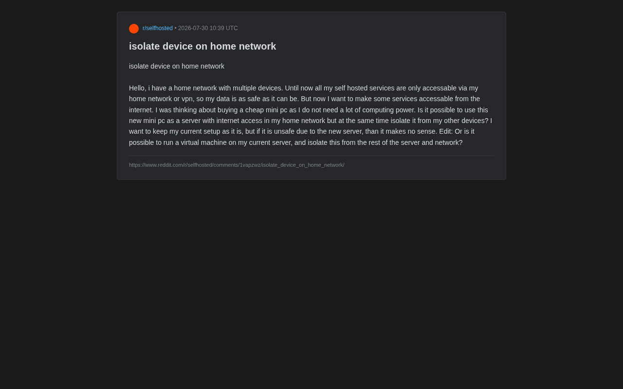 Home Network Device Isolation: A Complete Guide to Safely Exposing Self-Hosted Services to the Internet