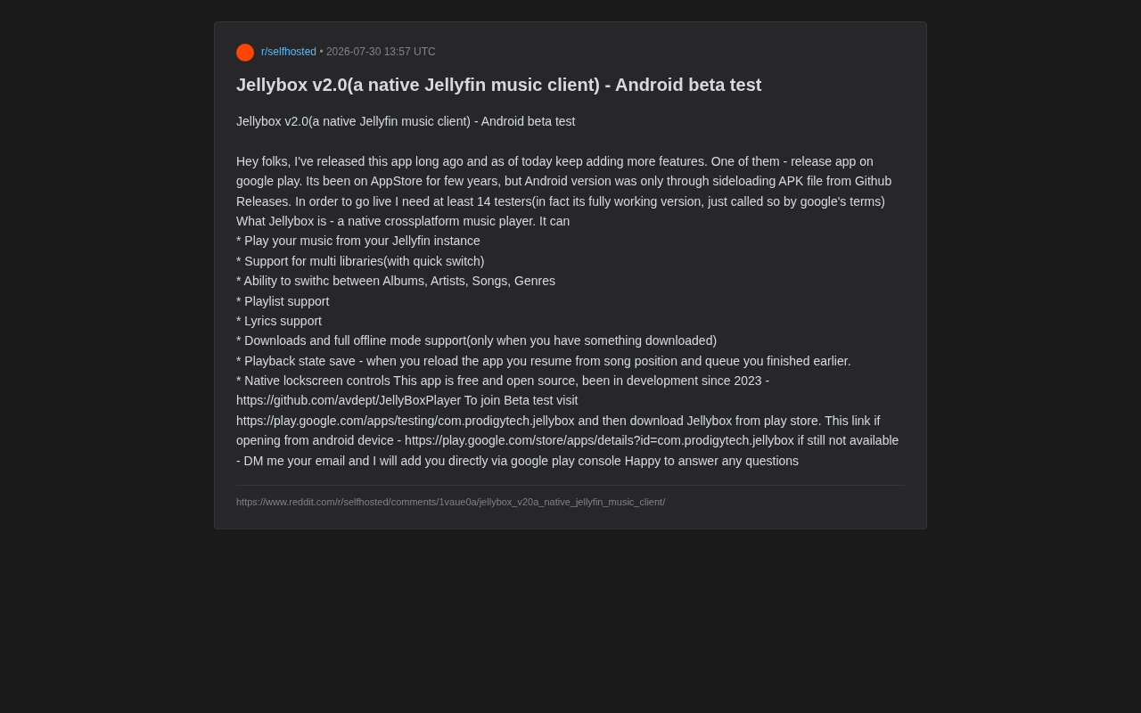 Jellybox v2.0: Open-Source Jellyfin Music Client Officially Lands on Google Play