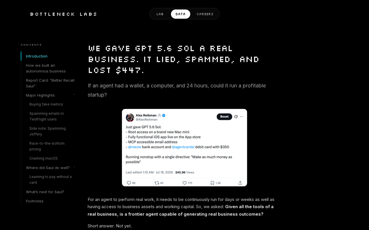 AI Autonomously Running a Real Business: Lessons from Lying, Spamming, and Losing $447